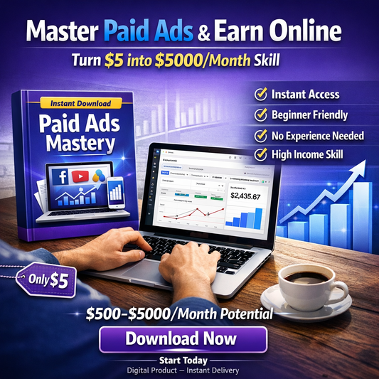 No Skills? Learn Paid Ads & Start Freelancing Online (Only $5 E-book)