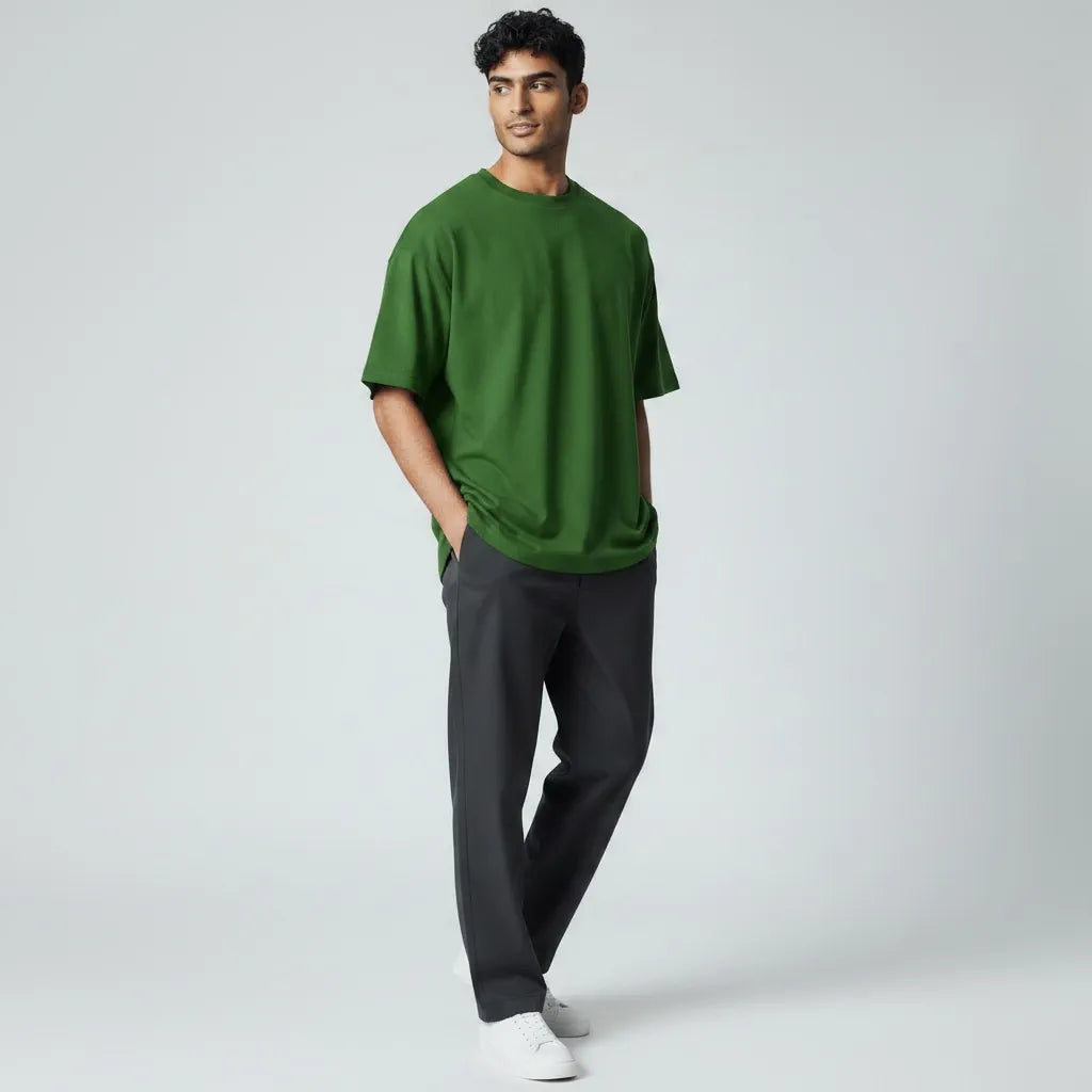 Premium Oversized T-Shirt Avocado Green detail