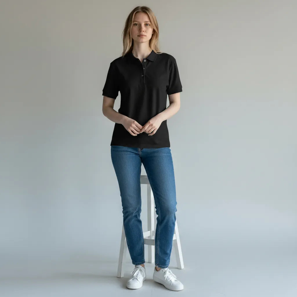 Premium Polo T-Shirt Black view