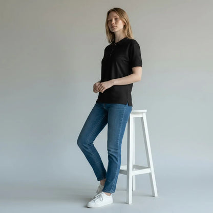 Premium Polo T-Shirt Black detail