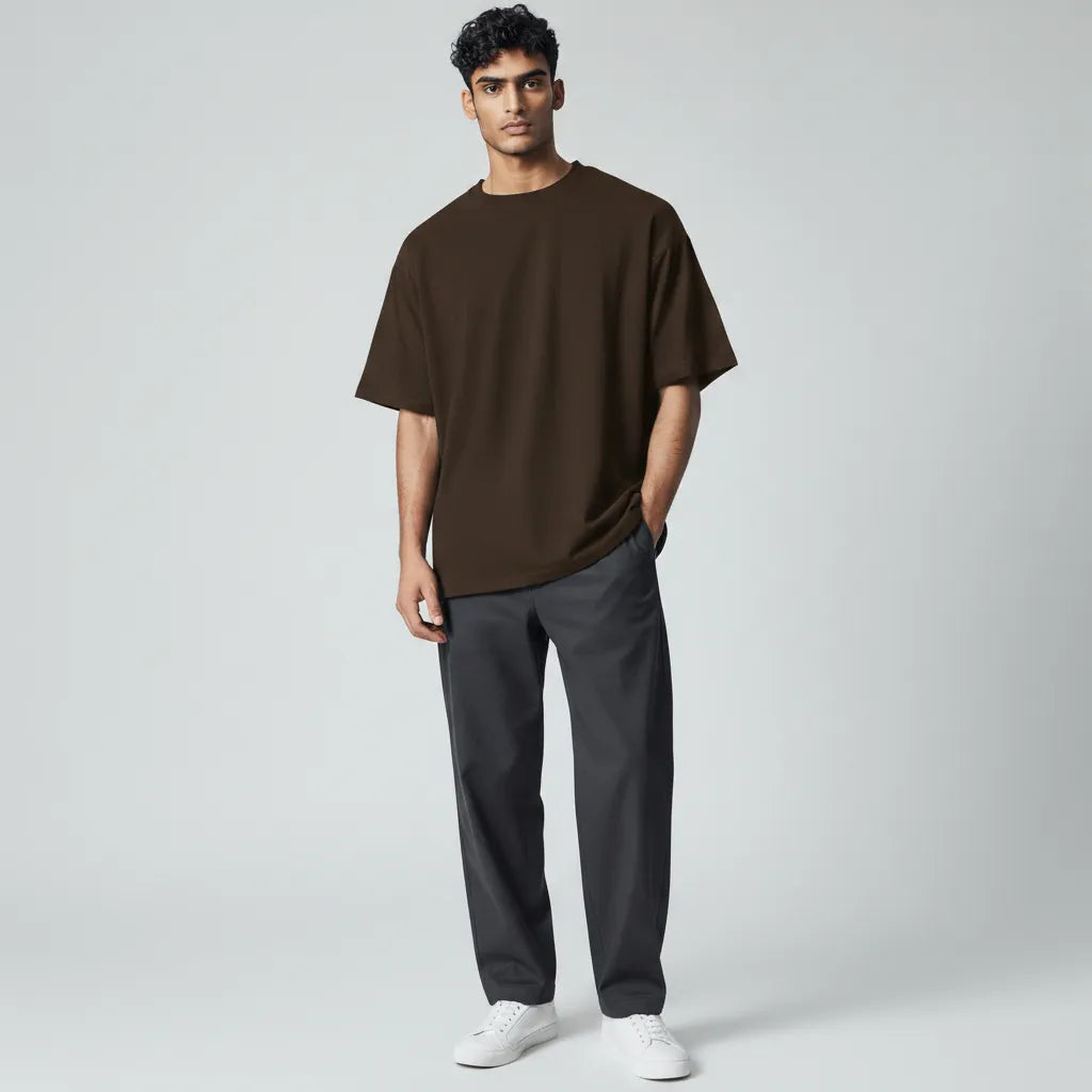 Premium Oversized T-Shirt 220 GSM Brown