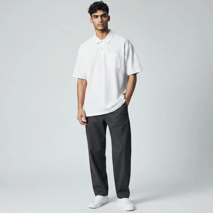Premium Polo T-Shirt White detail