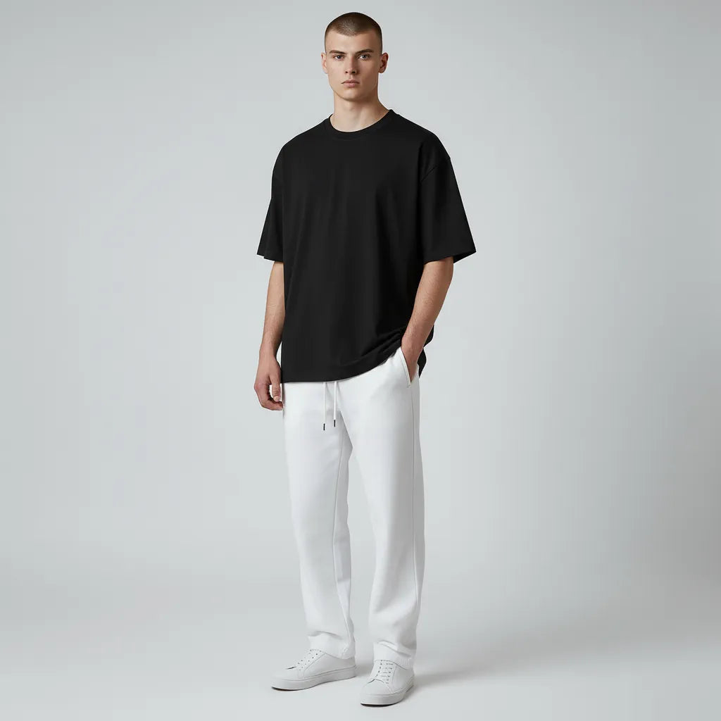 Premium Oversized French Terry T-Shirt Black