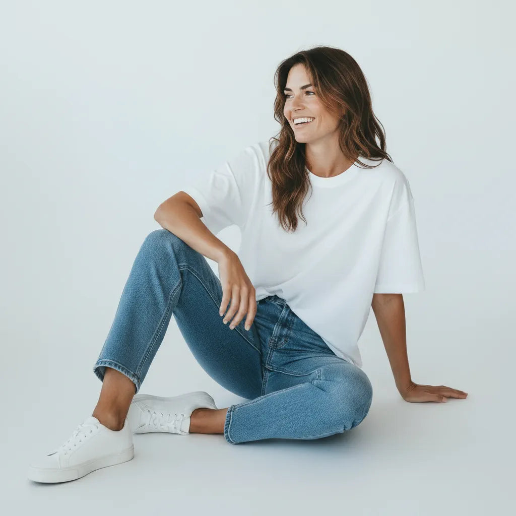 French Terry T-Shirt White view 1